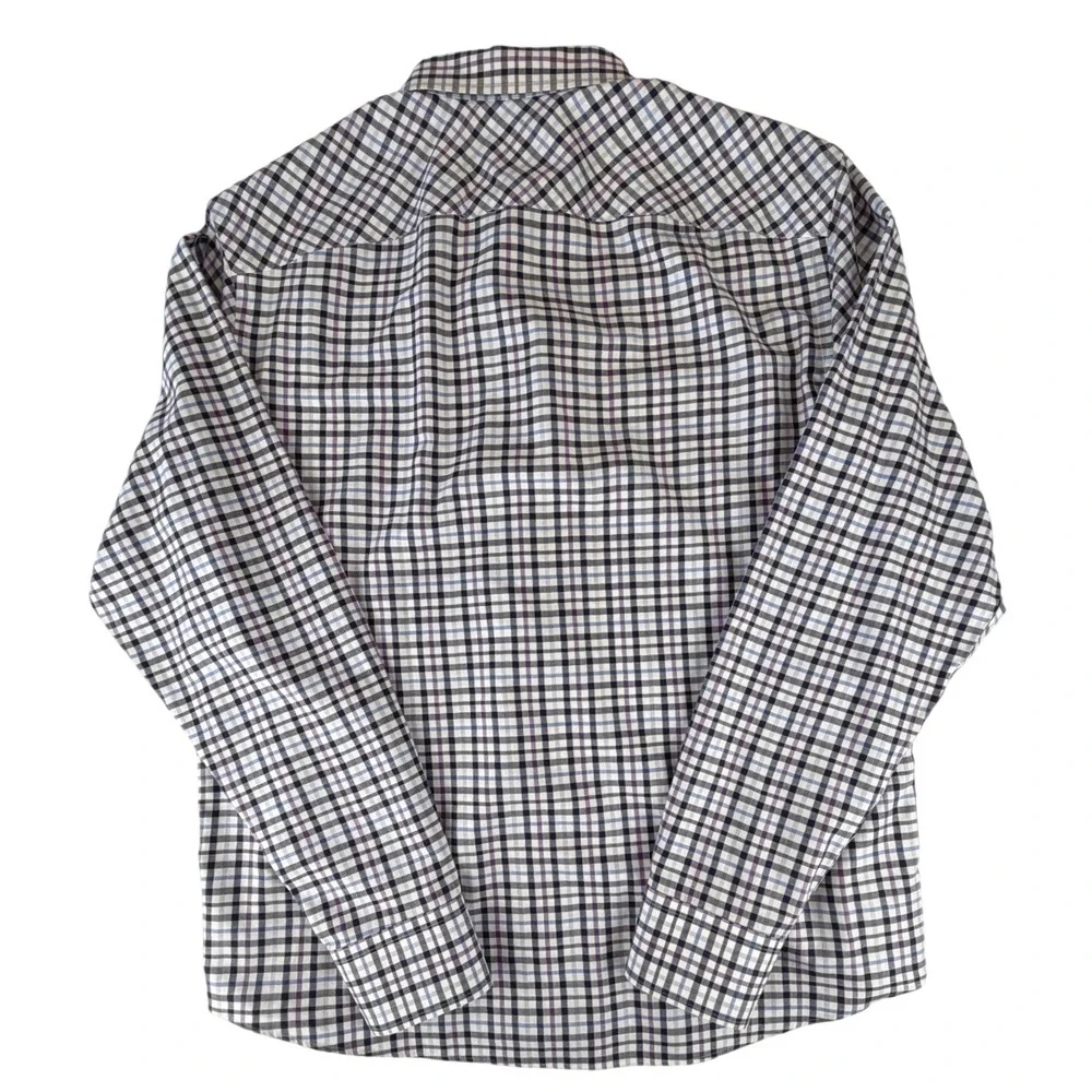 UNTUCKit‎ Mens Large Wrinkle Free Plaid Button Down Shirt Blue Purple White